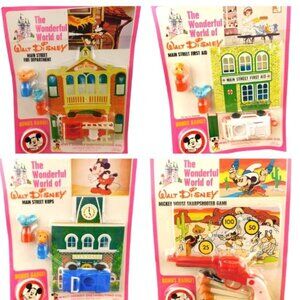 4 Vintage NOS Wonderful World of Disney Main Street Sets Kops First Aid Fire Dep
